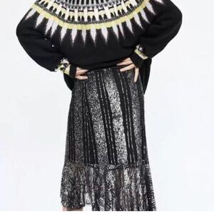 Zara Ruffled Skirt With Sequins
